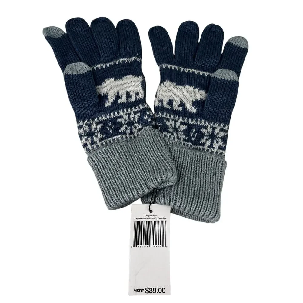 Vera Bradley Gloves Beary Merry Cool Blue New